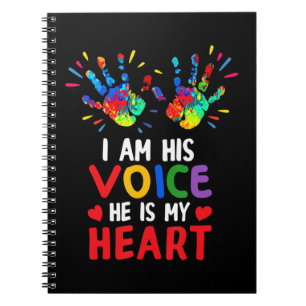I Am His Voice He Is My Heart Autism Awareness T-S Notebook