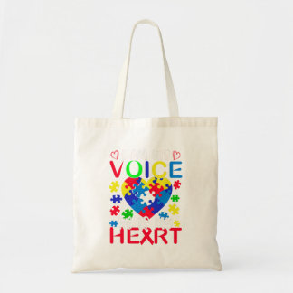 I Am His Voice He Is My Heart Autism Mom Autism Aw Tote Bag