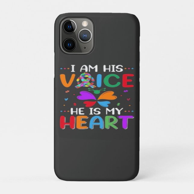 I Am His Voice He Is My Heart       Case-Mate iPhone Case (Back)