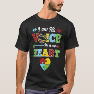 I Am His Voice He Is My Heart Puzzle  Autism Aware T-Shirt