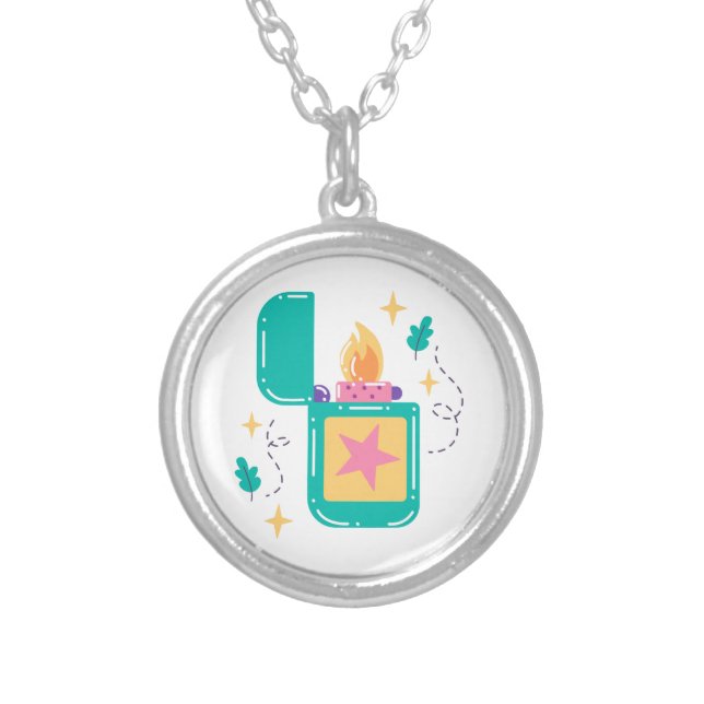 i am hot silver plated necklace (Front)