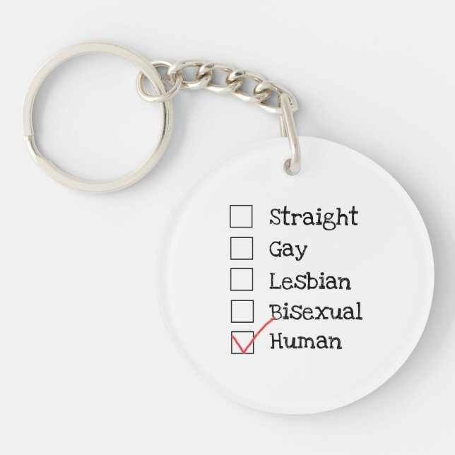 "I am Human" Keychain (Front)