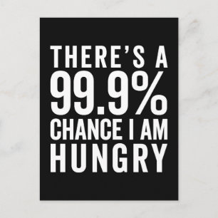 I Am Hungry Funny Quote Postcard