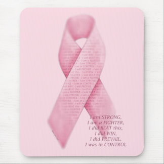 I AM, I DID, I WAS - Cancer Pink Ribbon Mousepad