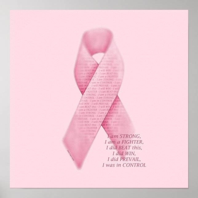 I AM, I DID, I WAS, Cancer Pink Ribbon Print (Front)