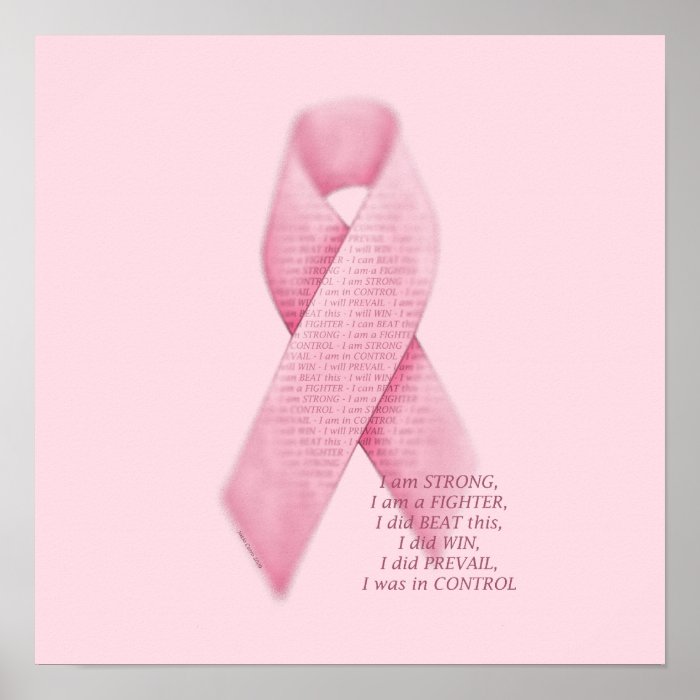 I AM, I DID, I WAS, Cancer Pink Ribbon Print