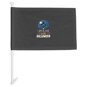I Am In Love With Halloween Haunted Castle_1 Car Flag