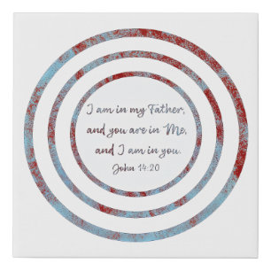 I am in my father John 14:20 Faux Canvas Print