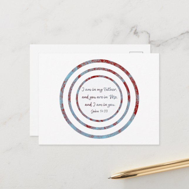 I am in my father John 14:20 Postcard (Front/Back In Situ)