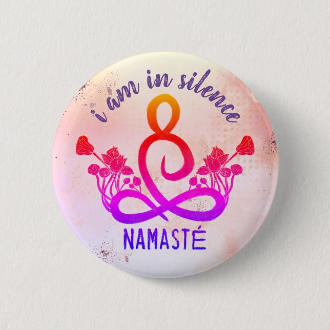 I am in Silence Meditation Button for Retreat (Front)