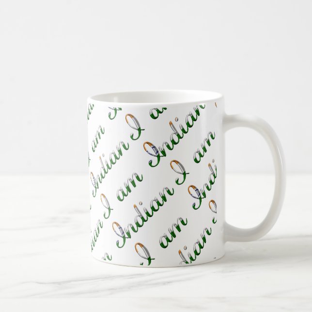 I am Indian Country Pride Typography Pattern Coffee Mug (Right)