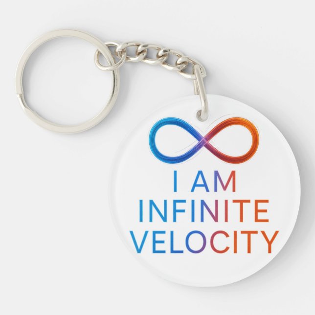  I AM Infinite Velocity – Quantum Energy Design Keychain (Front)