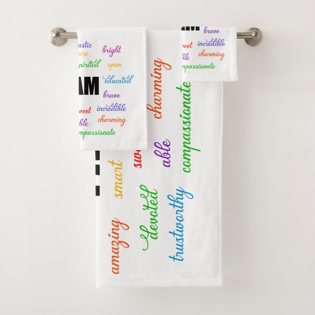 I Am Inspiration, Positive, Religious, Christian Bath Towel Set (Insitu)