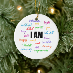 I Am Inspiration, Positive, Religious, Christian Ceramic Ornament