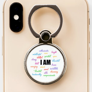 I Am Inspiration, Positive, Religious, Christian Phone Ring Stand