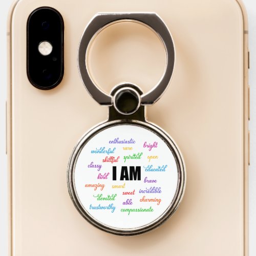 I Am Inspiration Positive Religious Christian Phone Ring Stand