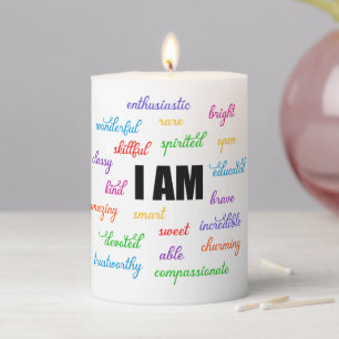 I Am Inspiration, Positive, Religious, Christian Pillar Candle