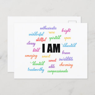 I Am Inspiration, Positive, Religious, Christian Postcard