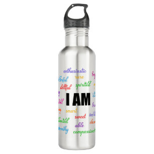 I Am Inspiration, Positive, Religious, Christian Stainless Steel Water Bottle
