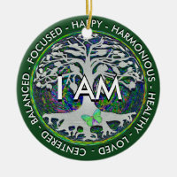 I AM Inspirational Message. Ceramic Ornament