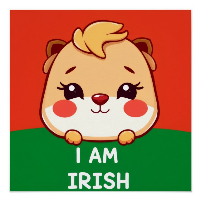 I am Irish cute animal Poster (Front)