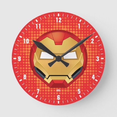 I Am Iron Man Emoji Round Clock