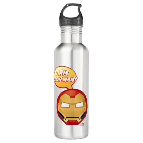 I Am Iron Man Emoji Water Bottle