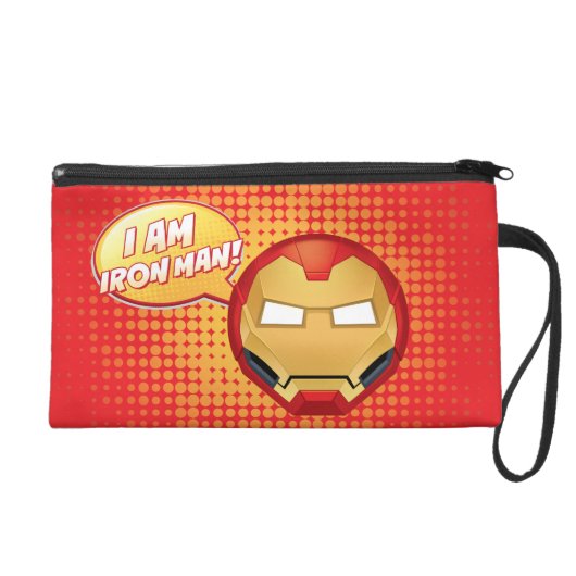 "I Am Iron Man" Emoji Wristlet Purse (Front)