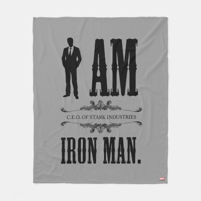 I Am Iron Man Fleece Blanket (Front)