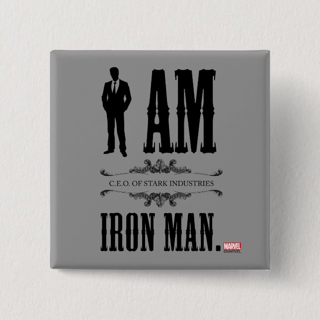 I Am Iron Man Pinback Button (Front)