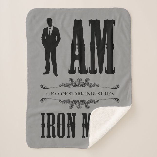 I Am Iron Man Sherpa Blanket (Front)