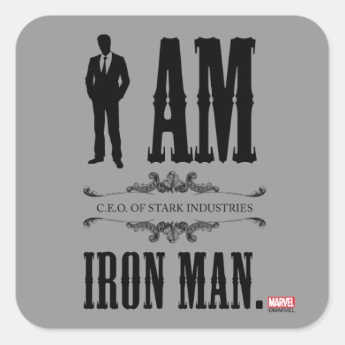 I Am Iron Man Square Sticker