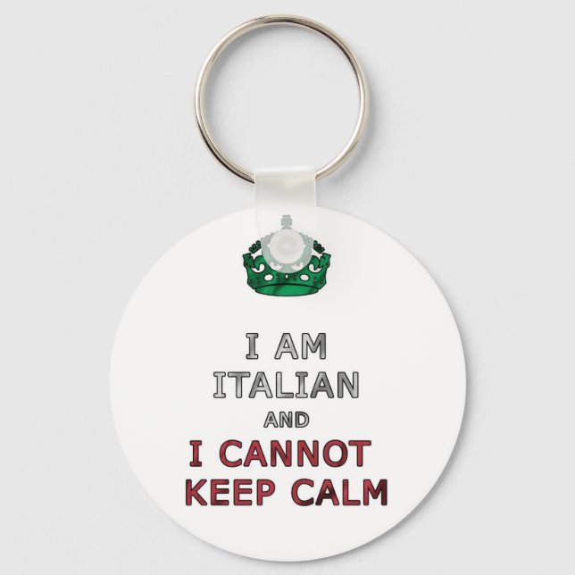 i am italian i cant not keep keychain (Front)