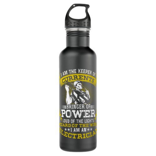 I Am Keeper Of Currents Electrician Electrical Stainless Steel Water Bottle