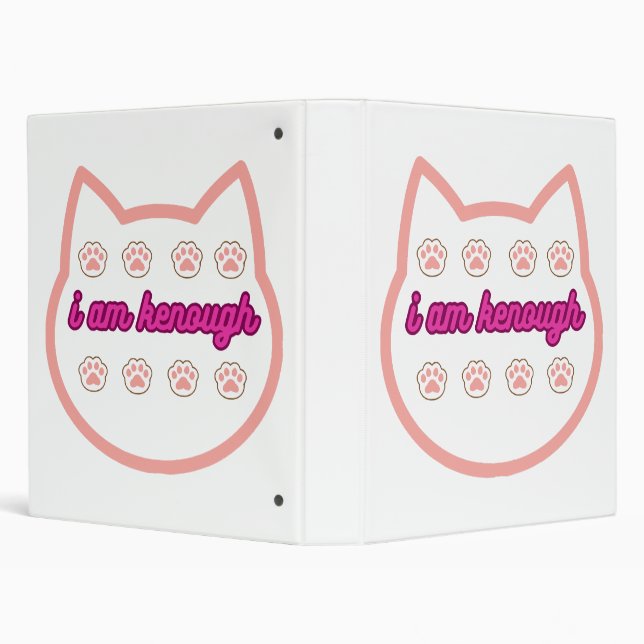 I am kenough t-shert cat  3 ring binder (Background)