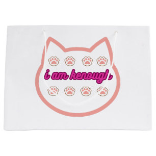 I am kenough t-shert cat  large gift bag
