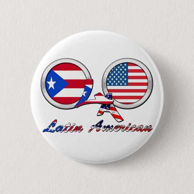 I Am Latin American Boricua Pinback Button (Front)