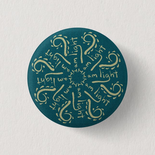 I Am Light Mandala Pinback Button (Front)