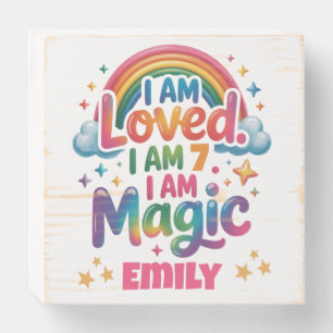 I Am Loved I Am Magic Birthday Girl Affirmation Wooden Box Sign