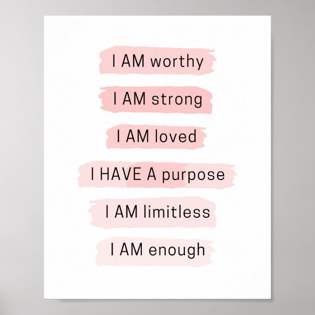 I am loved self-love positive affirmation poster (Front)