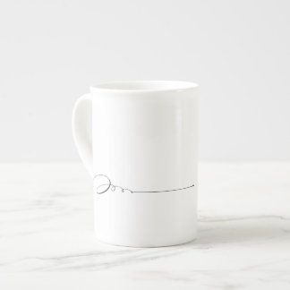 I Am Made to Flourish, Black and White Script Bone China Mug