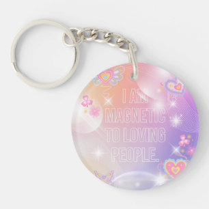 I am Magnetic, Motivational, Inspirational, Pink Keychain