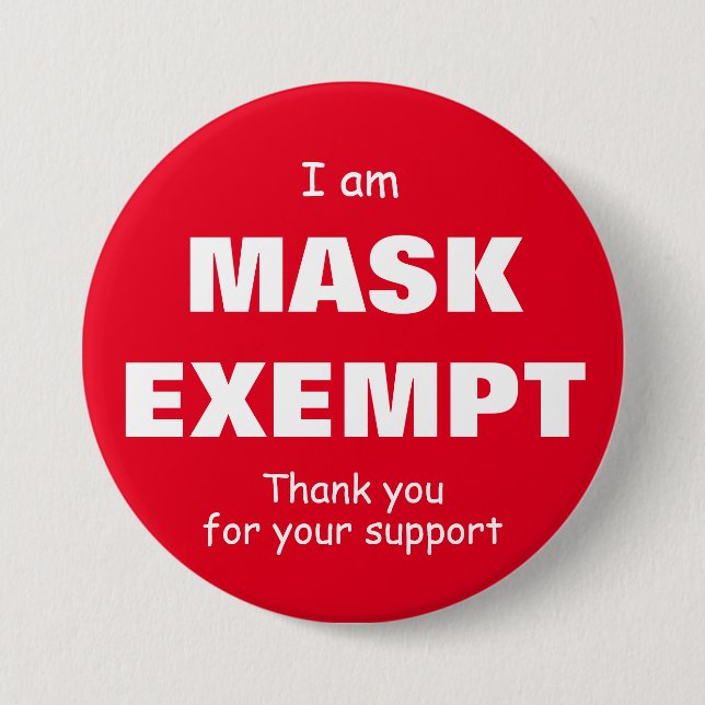 I  am Mask Exempt Button (Front)