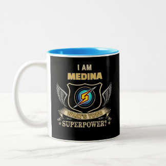 I Am MEDINA What's Your Superpower Two-Tone Coffee Mug