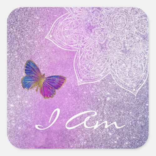 I AM Meditation Mandala Butterfly Sticker