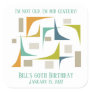 I Am Mid Century Geometric Colorful Birthday Square Sticker