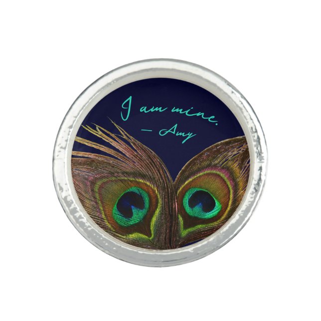 I Am Mine Custom Message Quote Ring (Front)