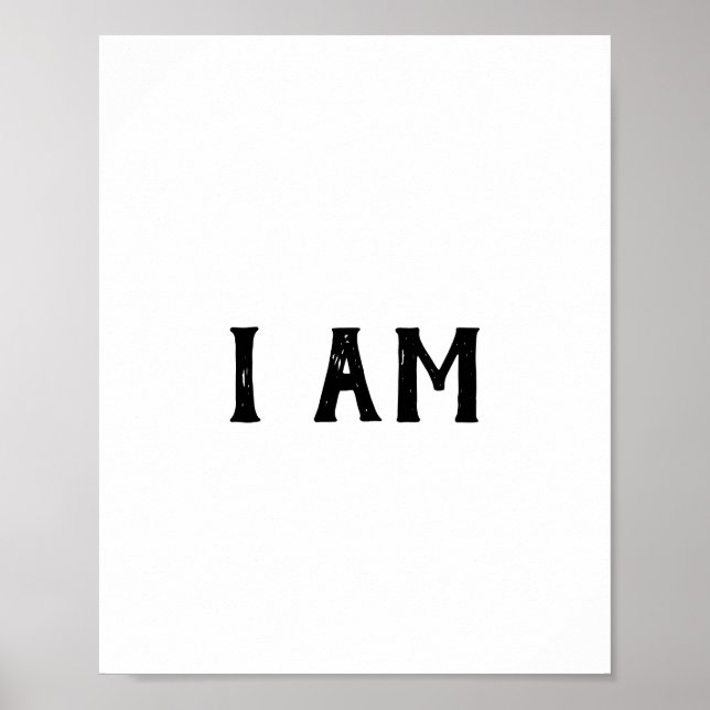 I Am Minimalist Christian Word Art Poster (Front)