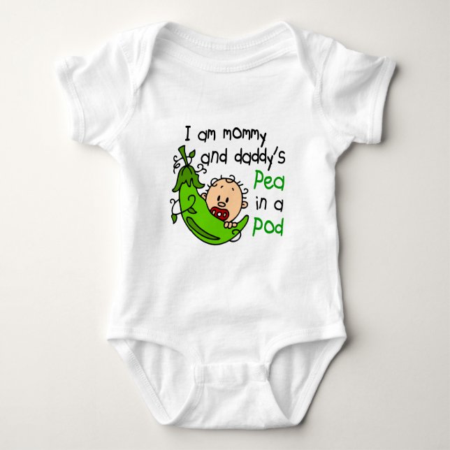 I Am Mommy & Daddy's Pea In A Pod 1 Baby Bodysuit (Front)