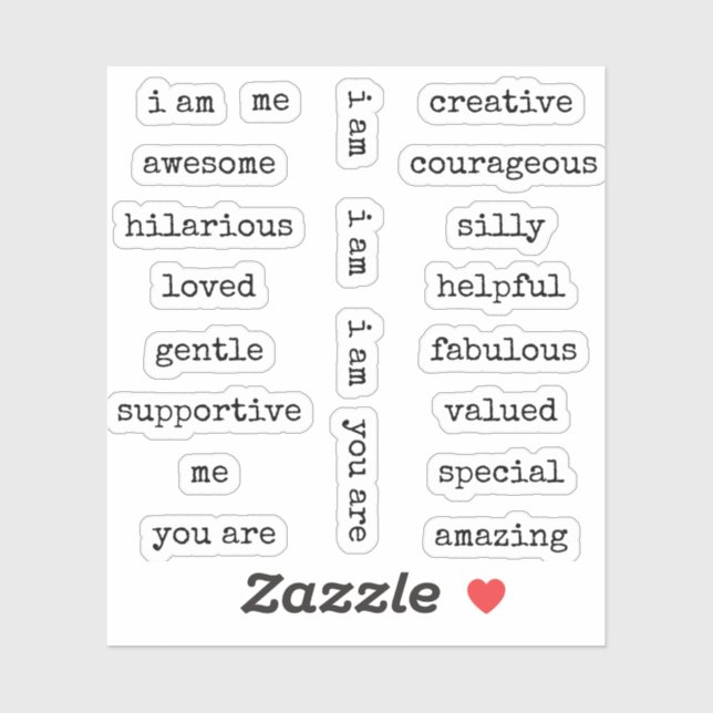 I am Motivational Affirmation Sticker (Sheet)